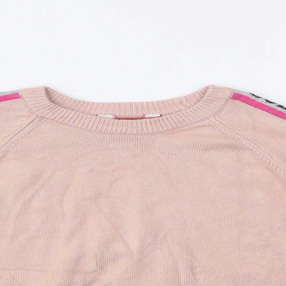 GUESS Womens Pink Crew Neck  Viscose Pullover Jumper Size 10