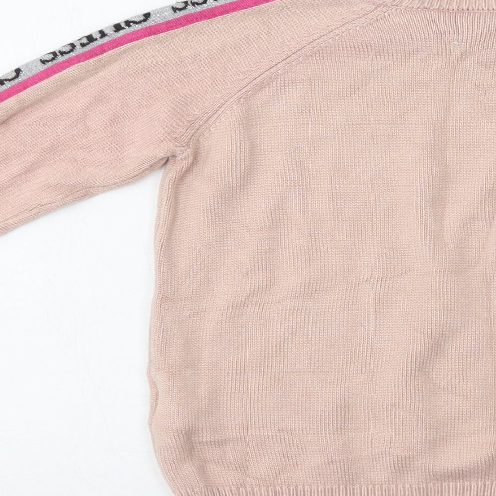 GUESS Womens Pink Crew Neck  Viscose Pullover Jumper Size 10