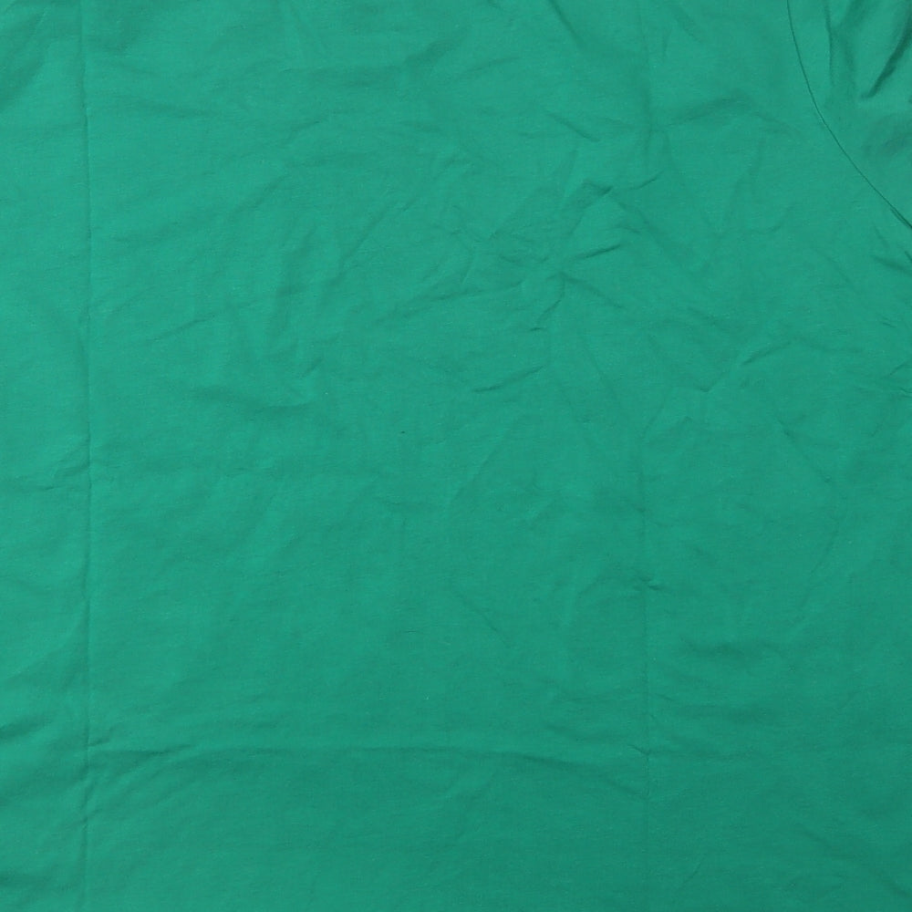John Baner Womens Green  Cotton Basic T-Shirt Size XL Crew Neck