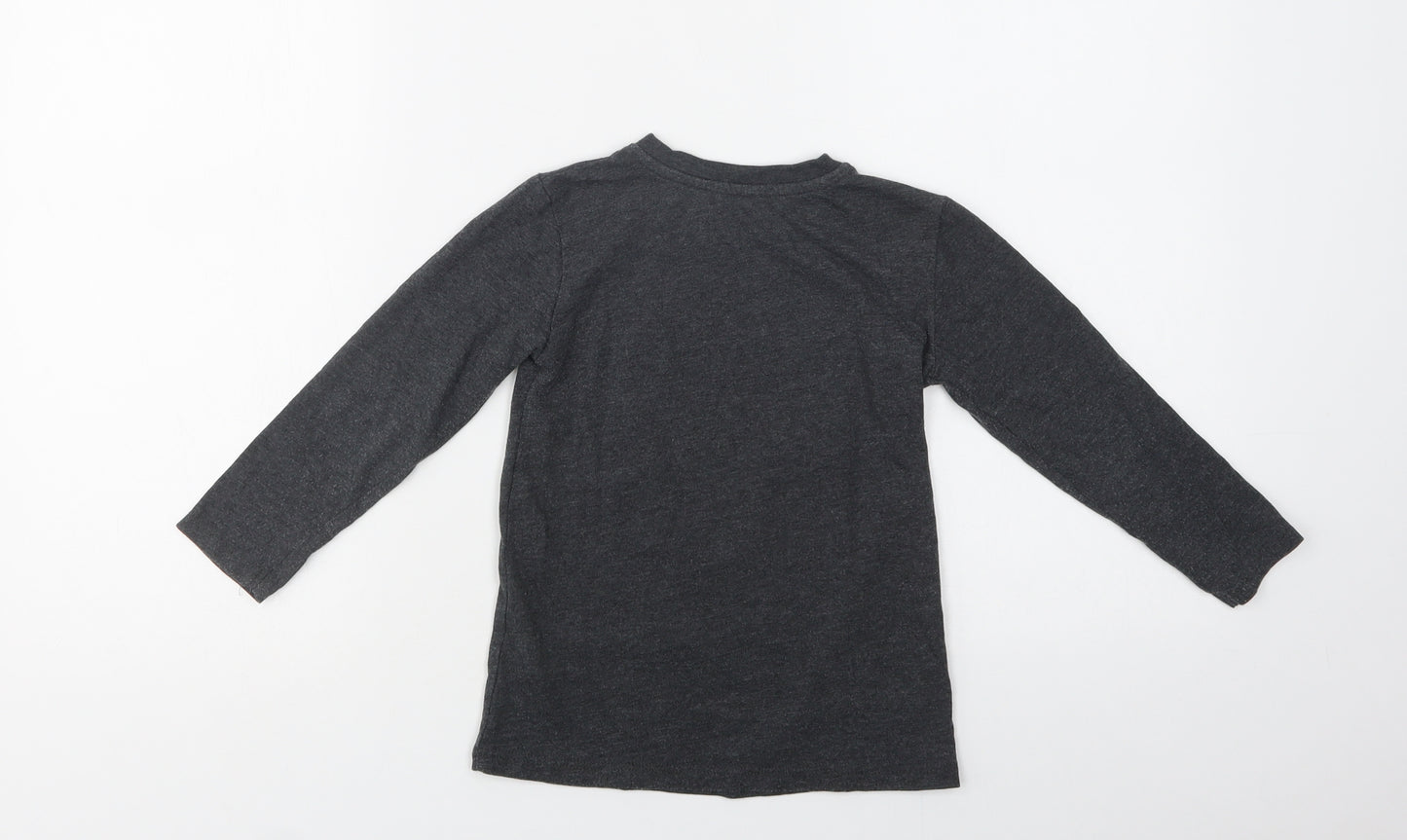 Dunn Boys Grey  Cotton Basic T-Shirt Size 4-5 Years Crew Neck  - Skate