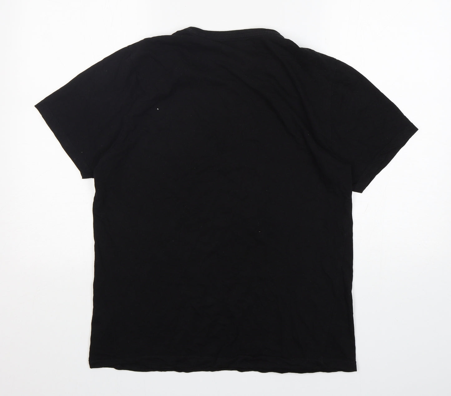 Easy Mens Black  Cotton  T-Shirt Size M Round Neck