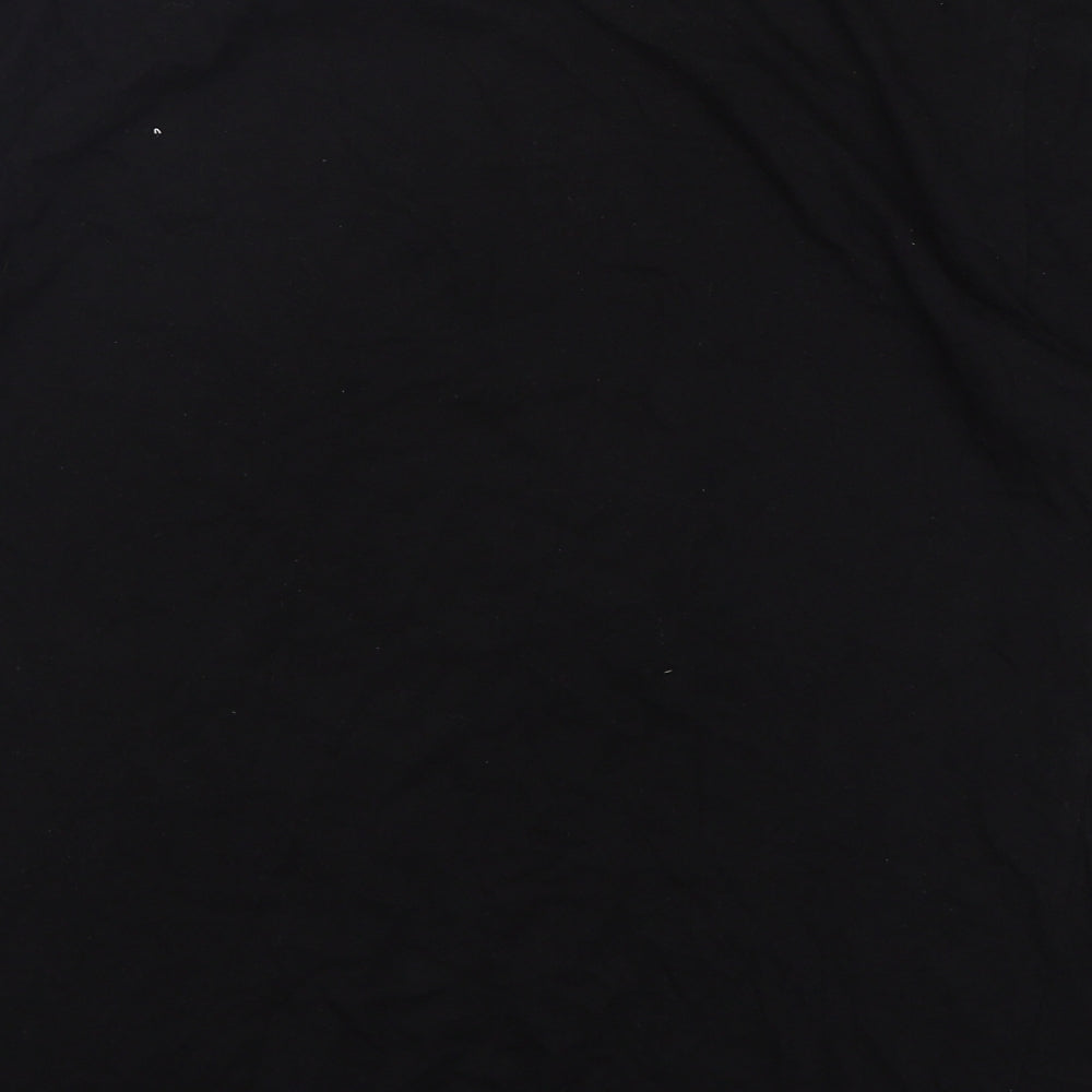 Easy Mens Black  Cotton  T-Shirt Size M Round Neck