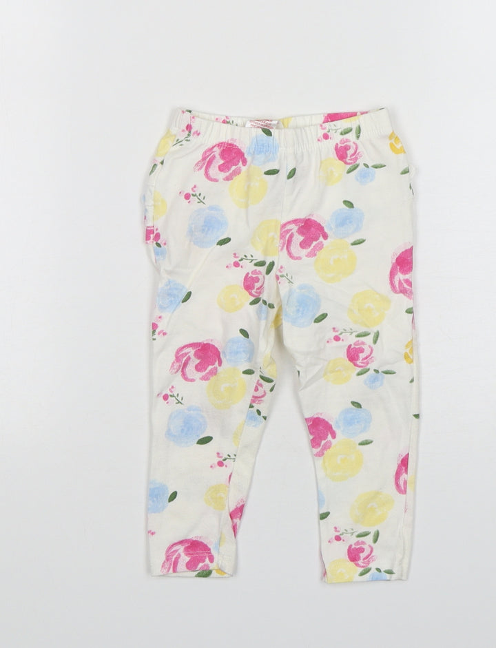 Primark Girls Multicoloured Floral Cotton Sweatpants Trousers Size 12-18 Months