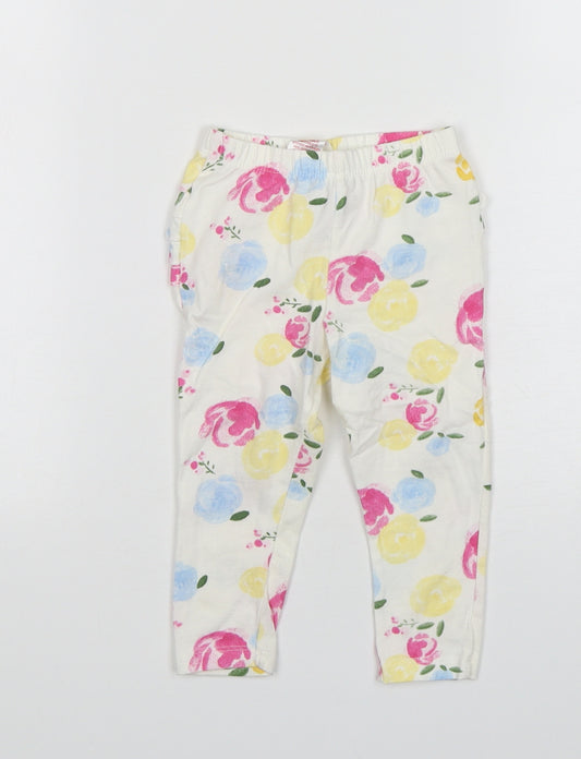 Front view of Primark girls’ multicoloured floral cotton sweatpants, size 12-18, months