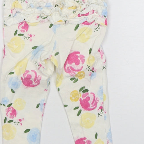 Primark Girls Multicoloured Floral Cotton Sweatpants Trousers Size 12-18 Months