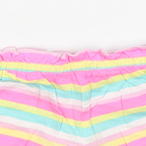 PEP&CO Girls Multicoloured Striped Cotton Sweatpants Trousers Size 9-12 Months   - Shorts