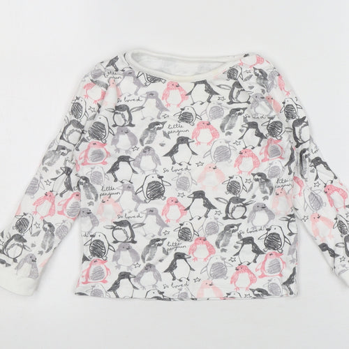 George Girls Multicoloured Animal Print Cotton Basic T-Shirt Size 12-18 Months Round Neck