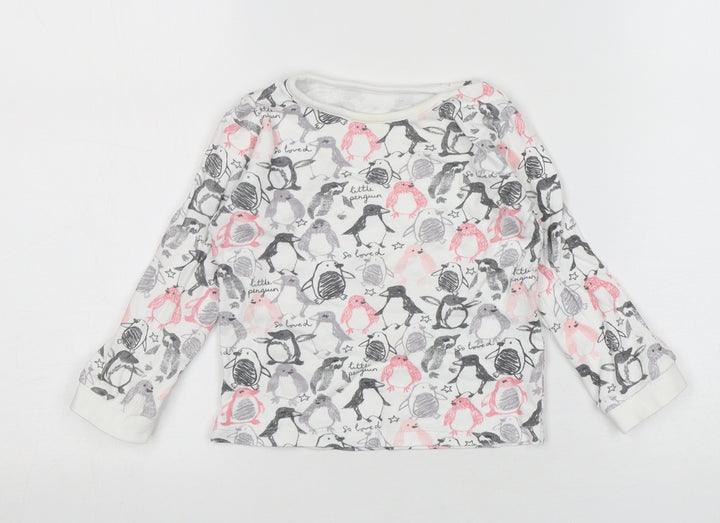 George Girls Multicoloured Animal Print Cotton Basic T-Shirt Size 12-18 Months Round Neck