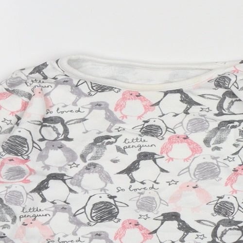 George Girls Multicoloured Animal Print Cotton Basic T-Shirt Size 12-18 Months Round Neck