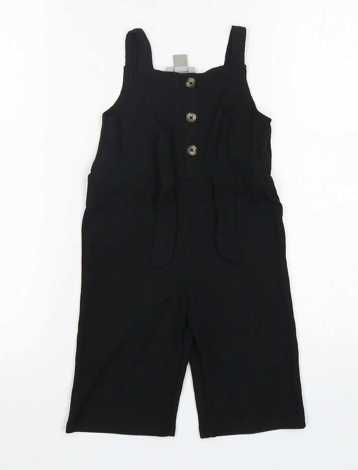 Primark Girls Black Polyester Catsuit One-Piece Size 9-12 Months