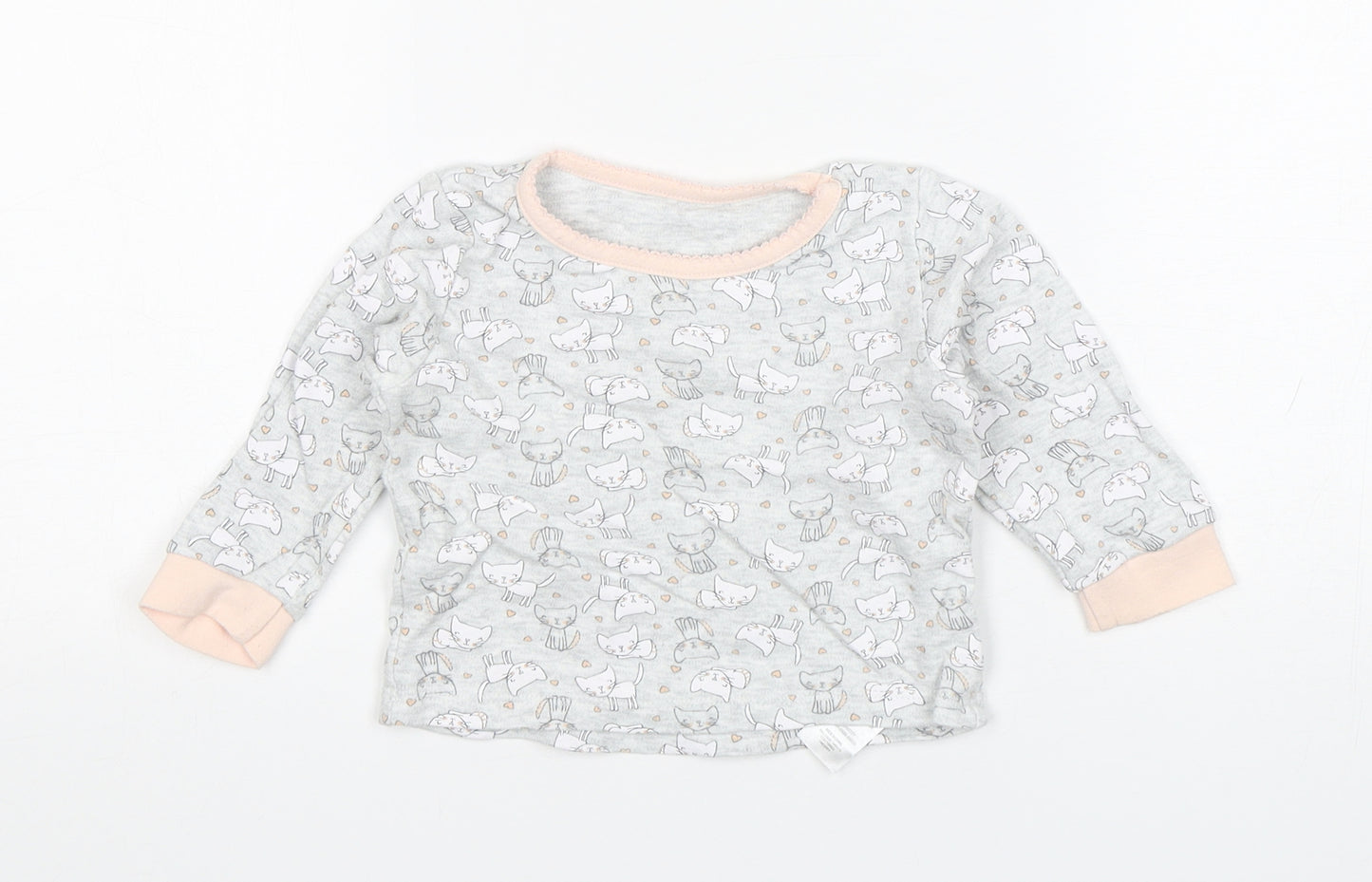 Primark Girls Grey Animal Print Cotton Pullover Jumper Size 18-24 Months