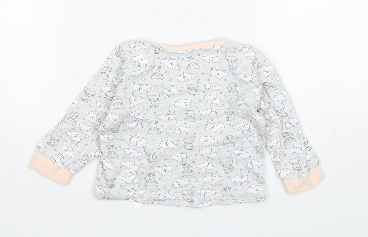 Primark Girls Grey Animal Print Cotton Pullover Jumper Size 18-24 Months