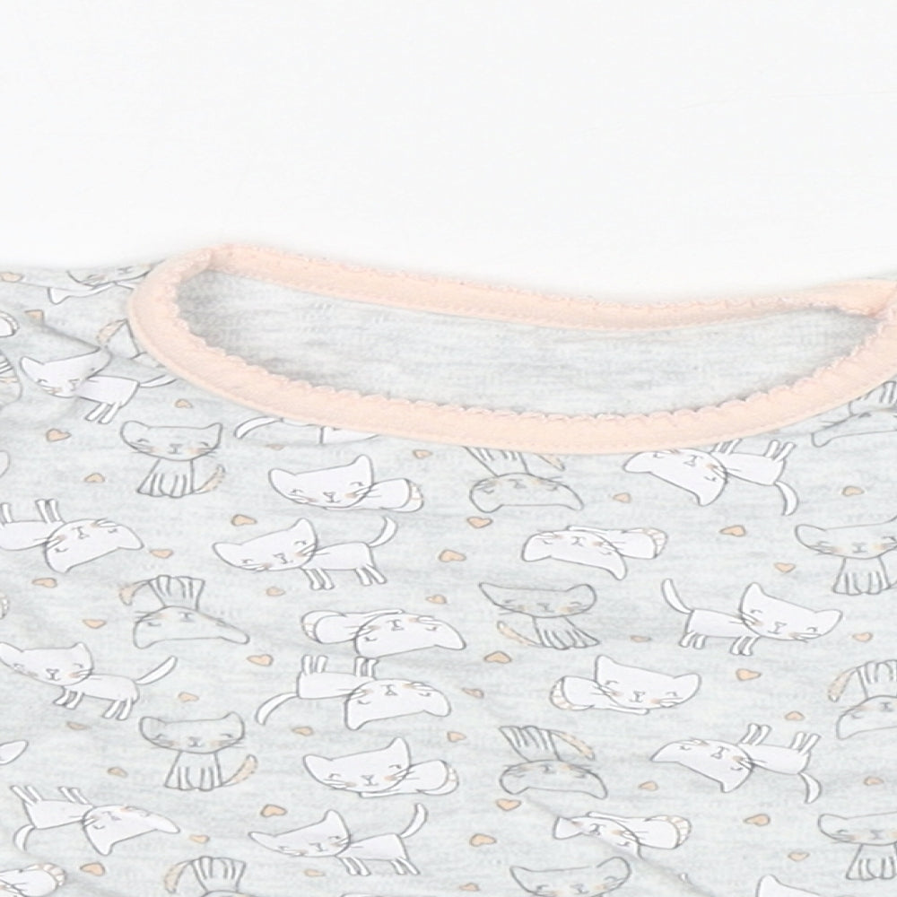 Primark Girls Grey Animal Print Cotton Pullover Jumper Size 18-24 Months