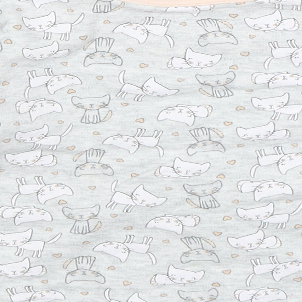 Primark Girls Grey Animal Print Cotton Pullover Jumper Size 18-24 Months