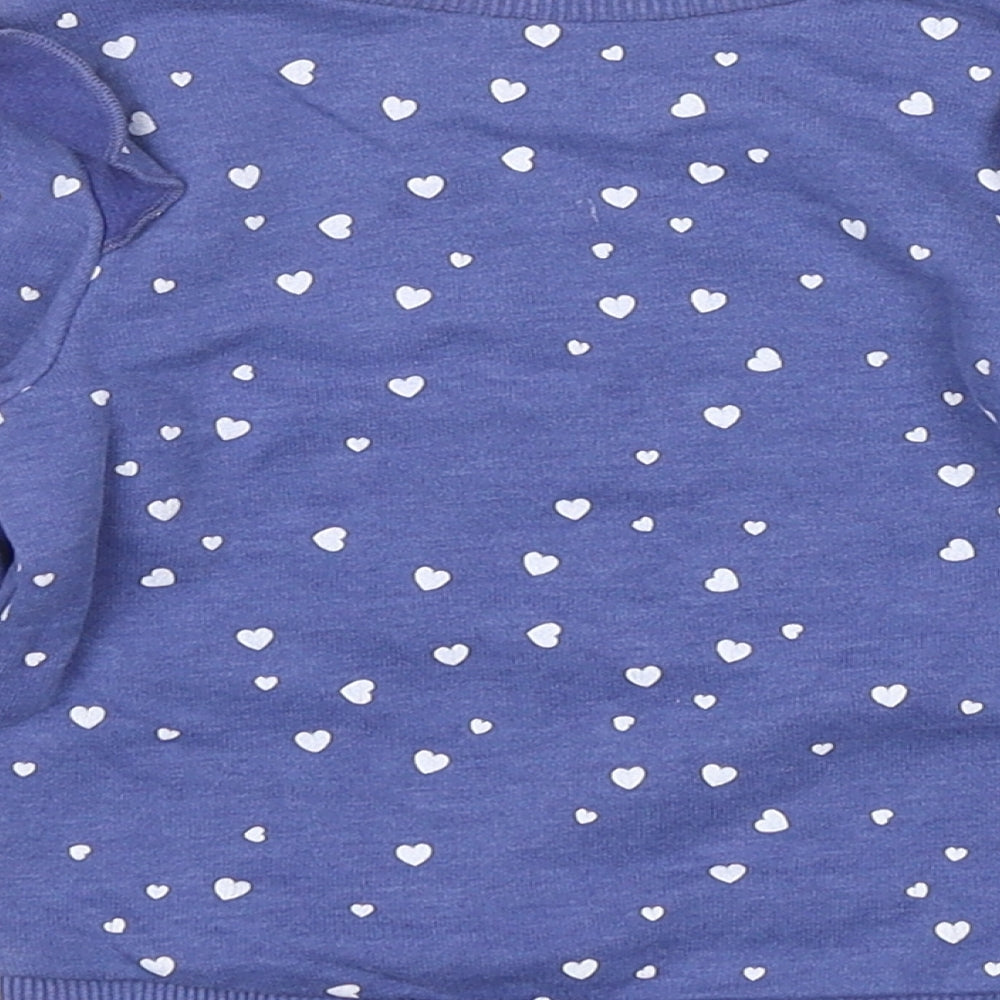 Dunnes Stores Girls Blue Spotted Cotton Pullover Jumper Size 6-9 Months