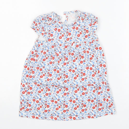 George Girls Multicoloured Floral Cotton A-Line  Size 9-12 Months  Round Neck