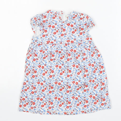 George Girls Multicoloured Floral Cotton A-Line  Size 9-12 Months  Round Neck