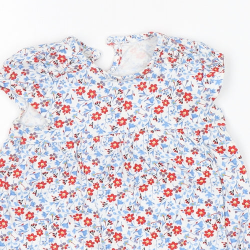 George Girls Multicoloured Floral Cotton A-Line  Size 9-12 Months  Round Neck