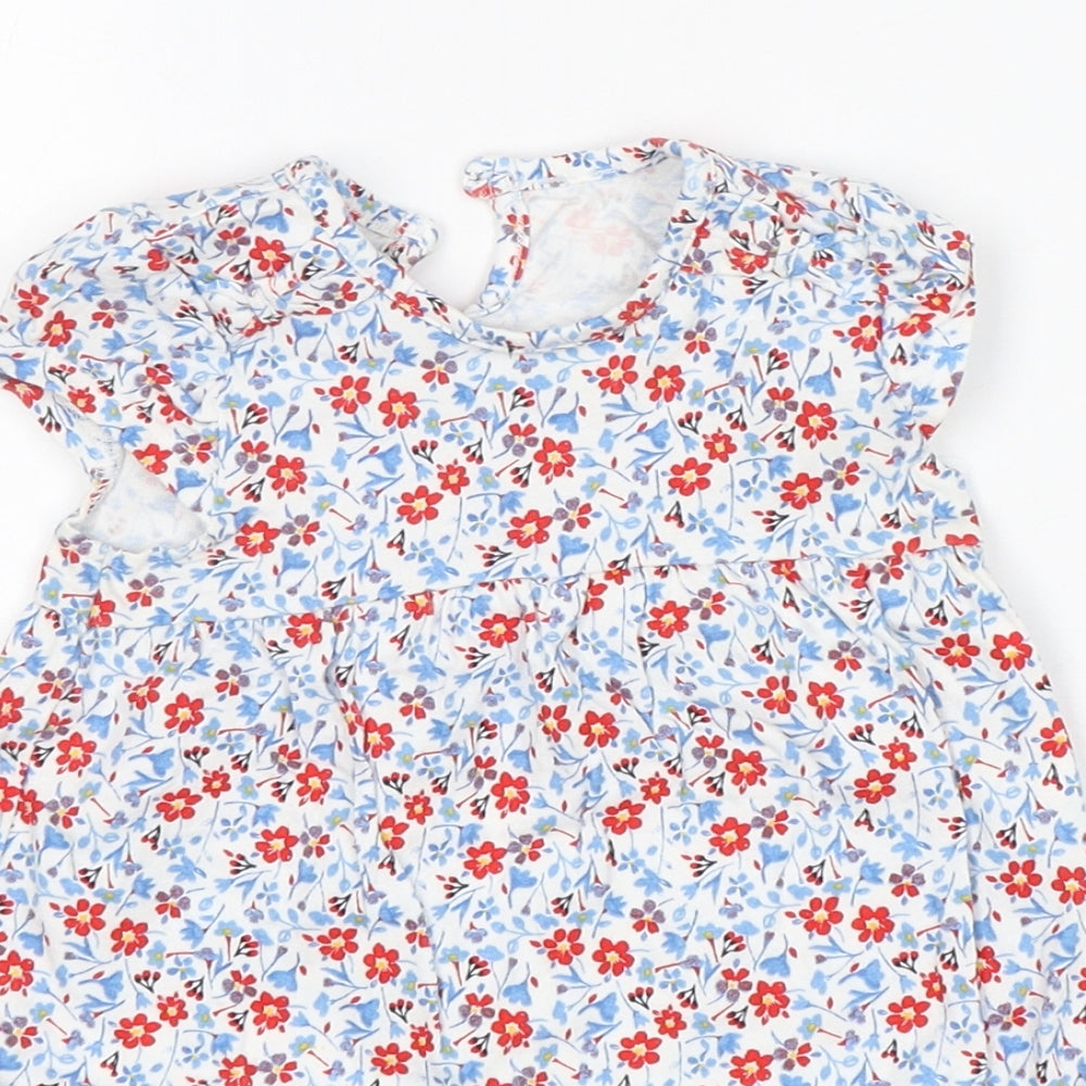 George Girls Multicoloured Floral Cotton A-Line  Size 9-12 Months  Round Neck