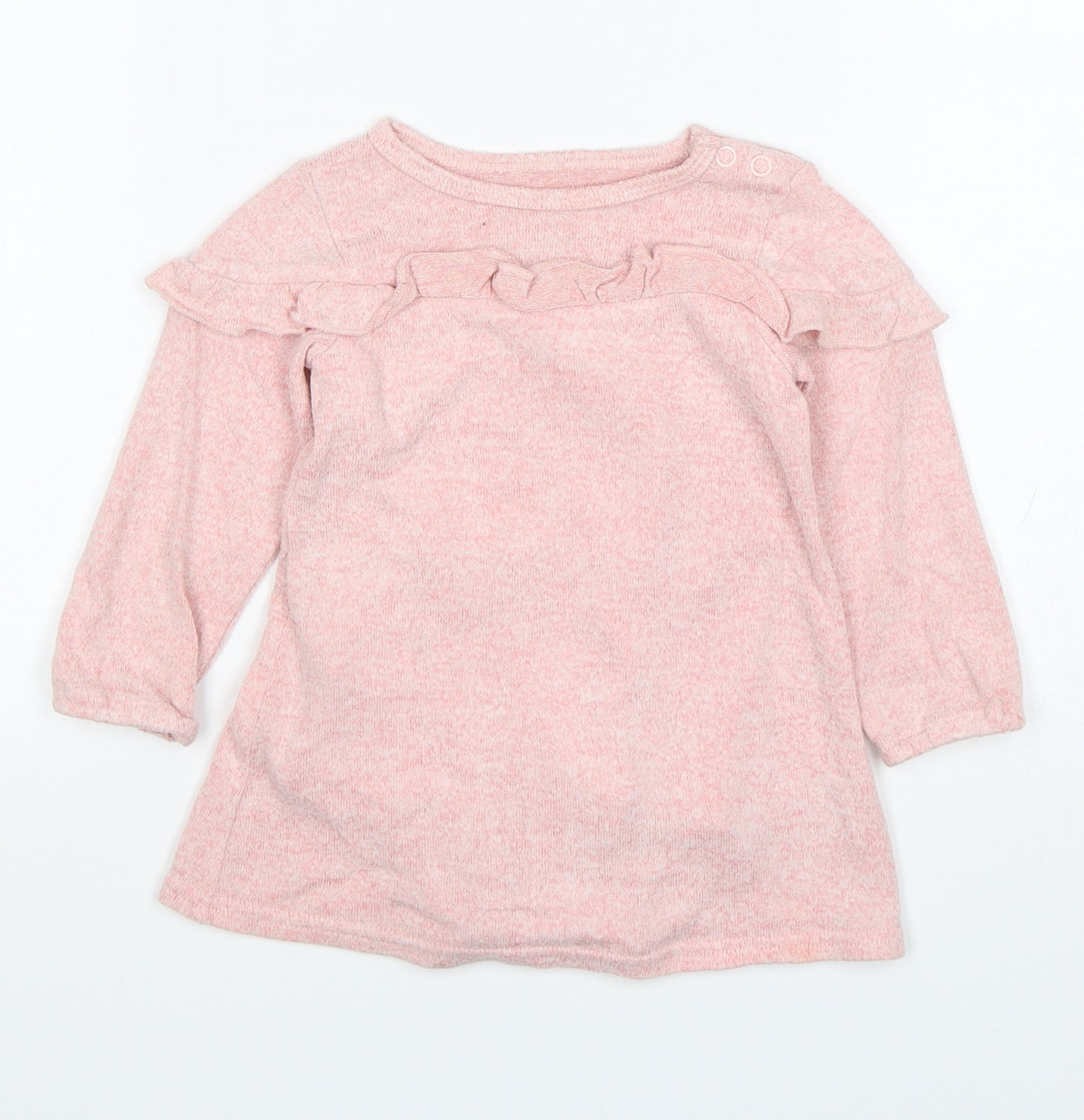 Primark Girls Pink  Viscose Jumper Dress  Size 12-18 Months  Round Neck