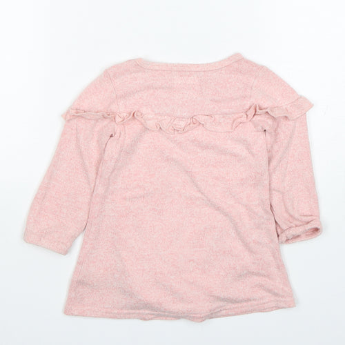 Primark Girls Pink  Viscose Jumper Dress  Size 12-18 Months  Round Neck
