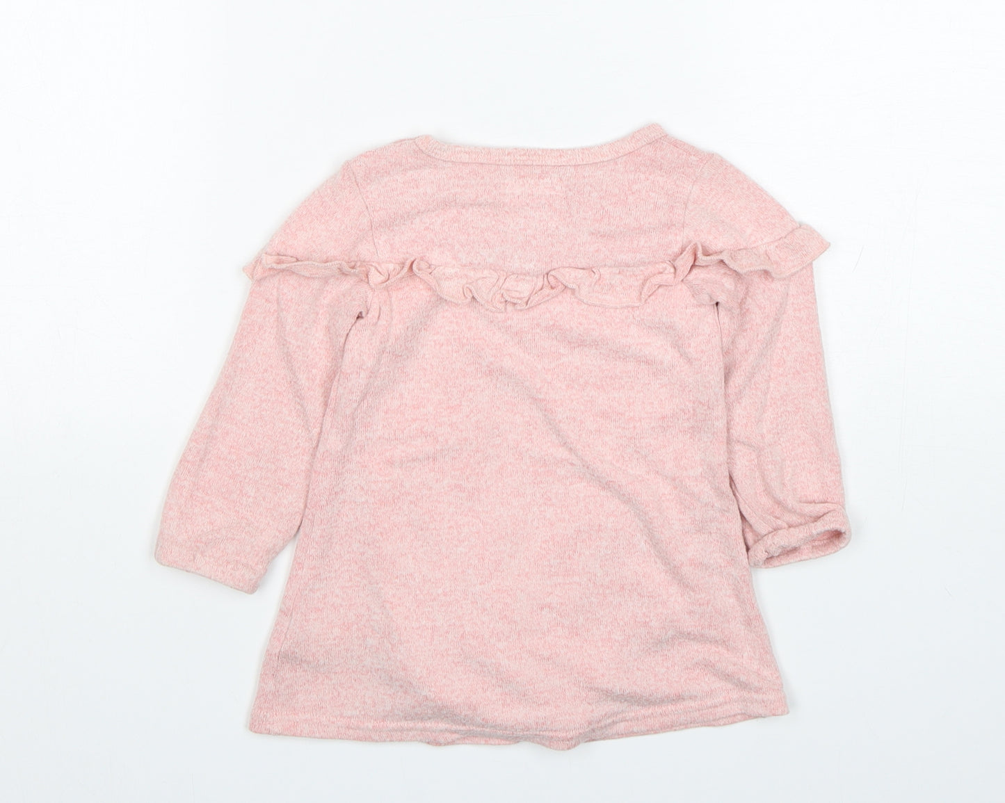 Primark Girls Pink  Viscose Jumper Dress  Size 12-18 Months  Round Neck