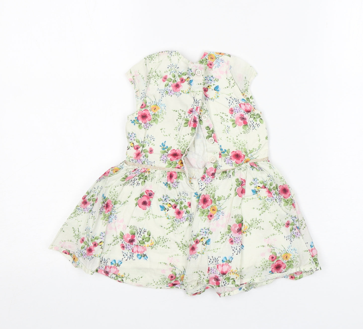 NEXT Girls Multicoloured Floral Cotton A-Line  Size 12-18 Months  Round Neck