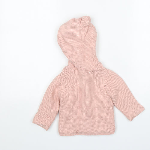 F&F Girls Pink  Cotton Cardigan Jumper Size 3-6 Months