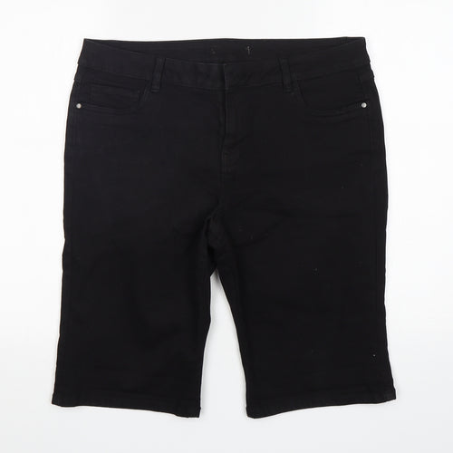 George Womens Black  Cotton Bermuda Shorts Size 16 L12 in Regular