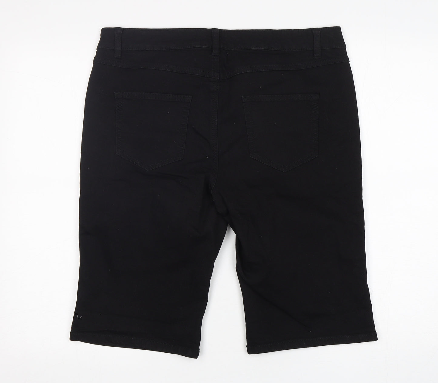 George Womens Black  Cotton Bermuda Shorts Size 16 L12 in Regular