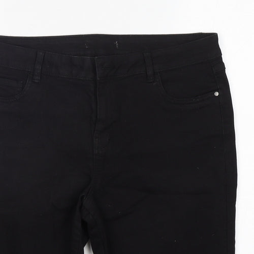 George Womens Black  Cotton Bermuda Shorts Size 16 L12 in Regular
