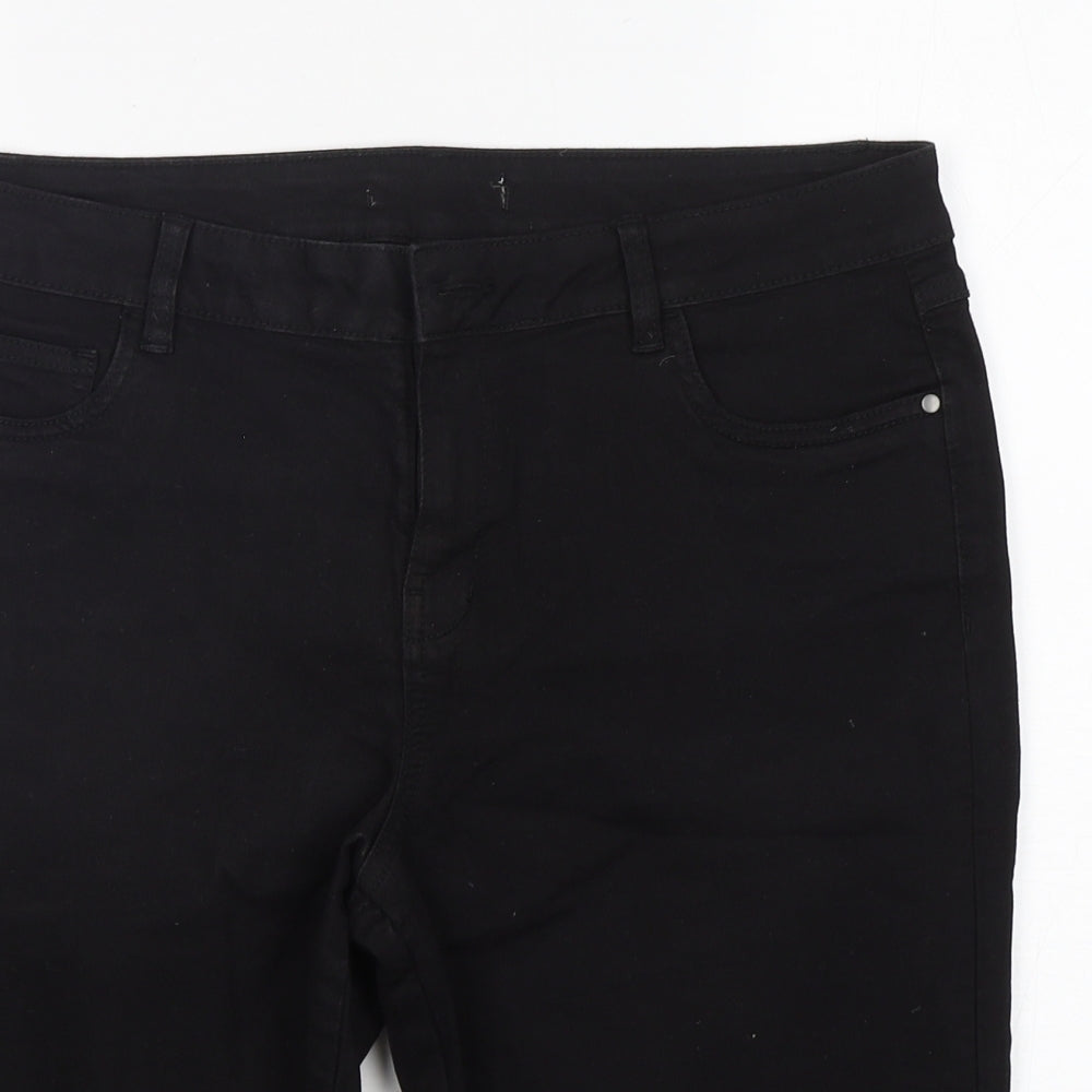 George Womens Black  Cotton Bermuda Shorts Size 16 L12 in Regular
