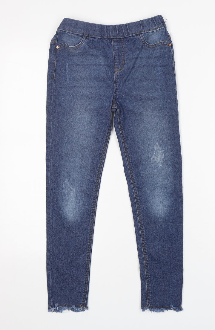 Denim Co Girls Blue Cotton Jegging Jeans Size 9-10 Years Regular