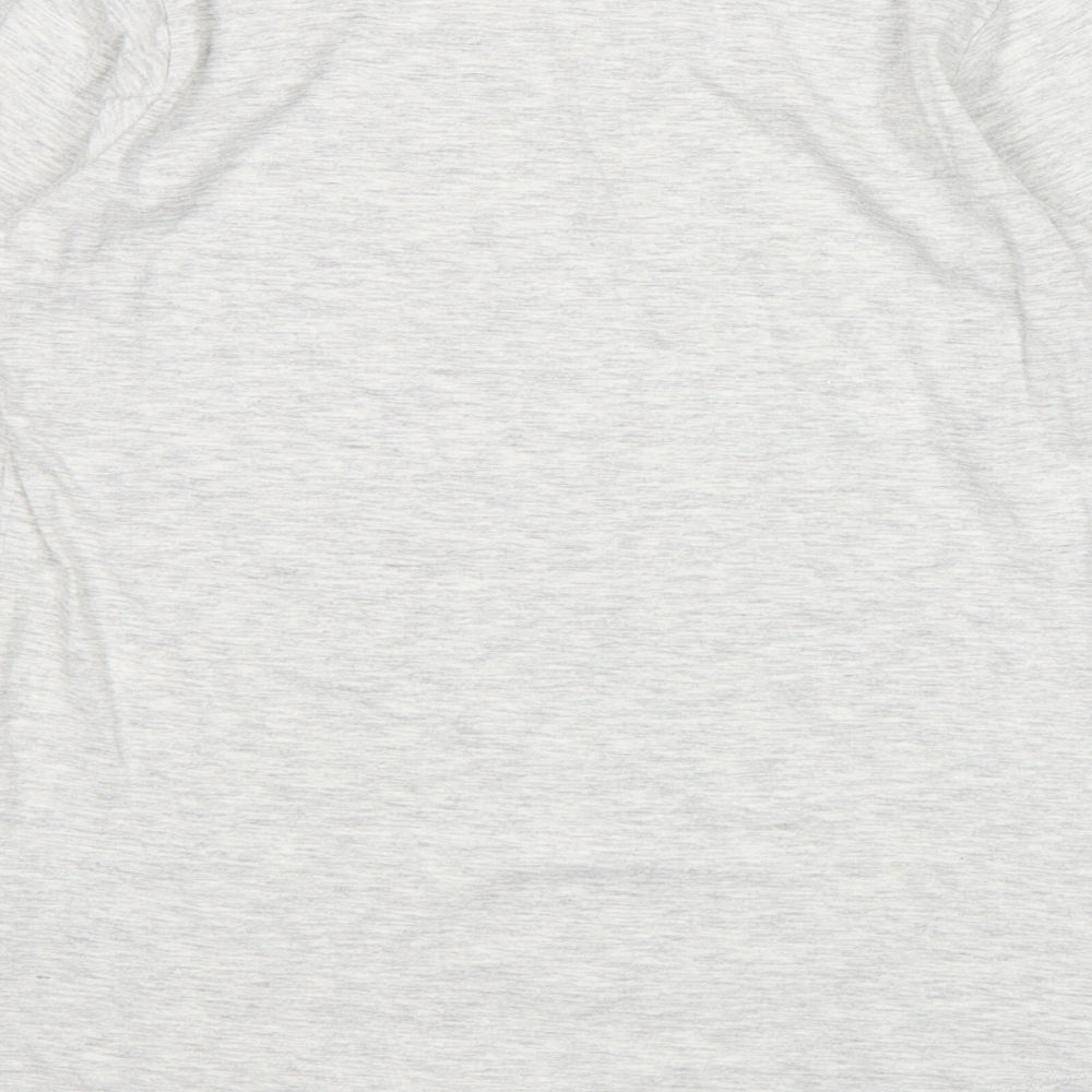 Matalan Girls Grey  Cotton Basic T-Shirt Size 10-11 Years Round Neck
