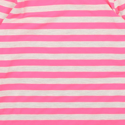 George Girls Multicoloured Striped Polyester Basic T-Shirt Size 9-10 Years Round Neck