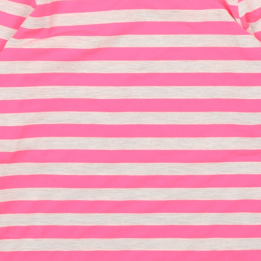 George Girls Multicoloured Striped Polyester Basic T-Shirt Size 9-10 Years Round Neck