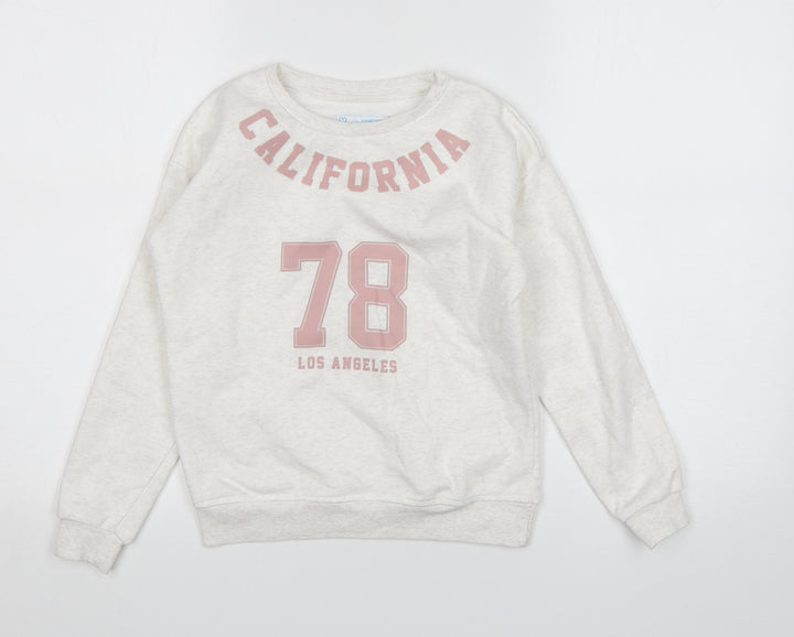 Primark Girls Beige Cotton Pullover Sweatshirt Size 9-10 Years