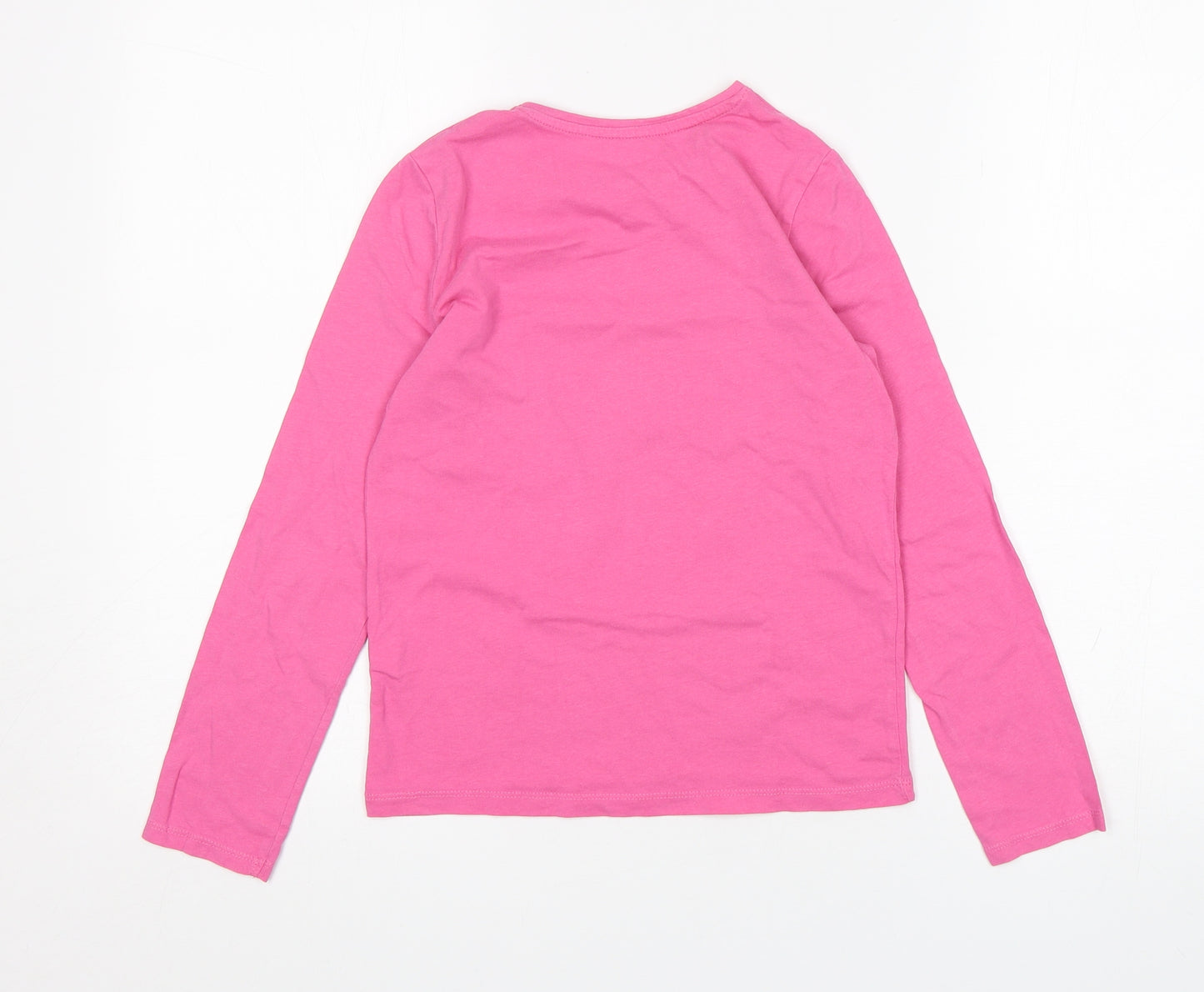 Primark Girls Pink  Cotton Basic T-Shirt Size 10-11 Years Round Neck
