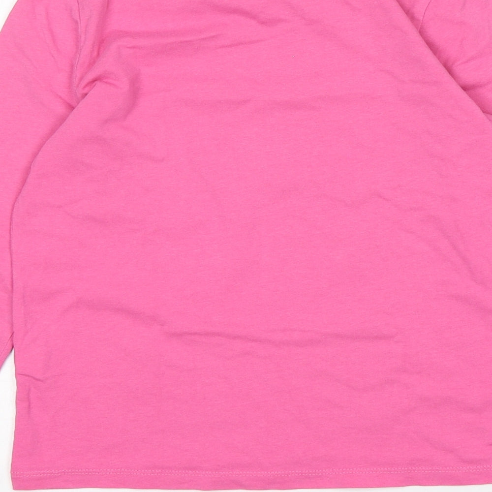 Primark Girls Pink  Cotton Basic T-Shirt Size 10-11 Years Round Neck