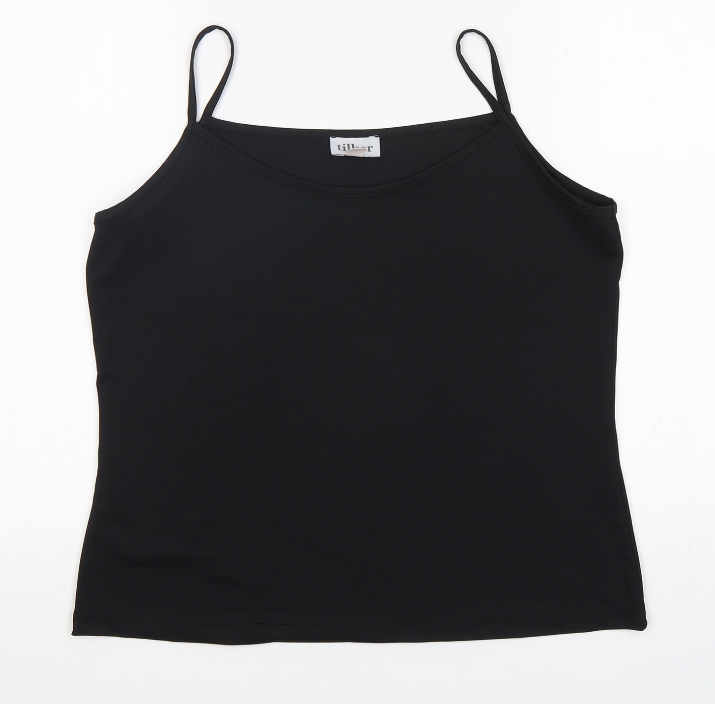 Tilber Womens Black  Polyester Camisole Tank Size 14 Round Neck