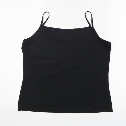 Tilber Womens Black  Polyester Camisole Tank Size 14 Round Neck
