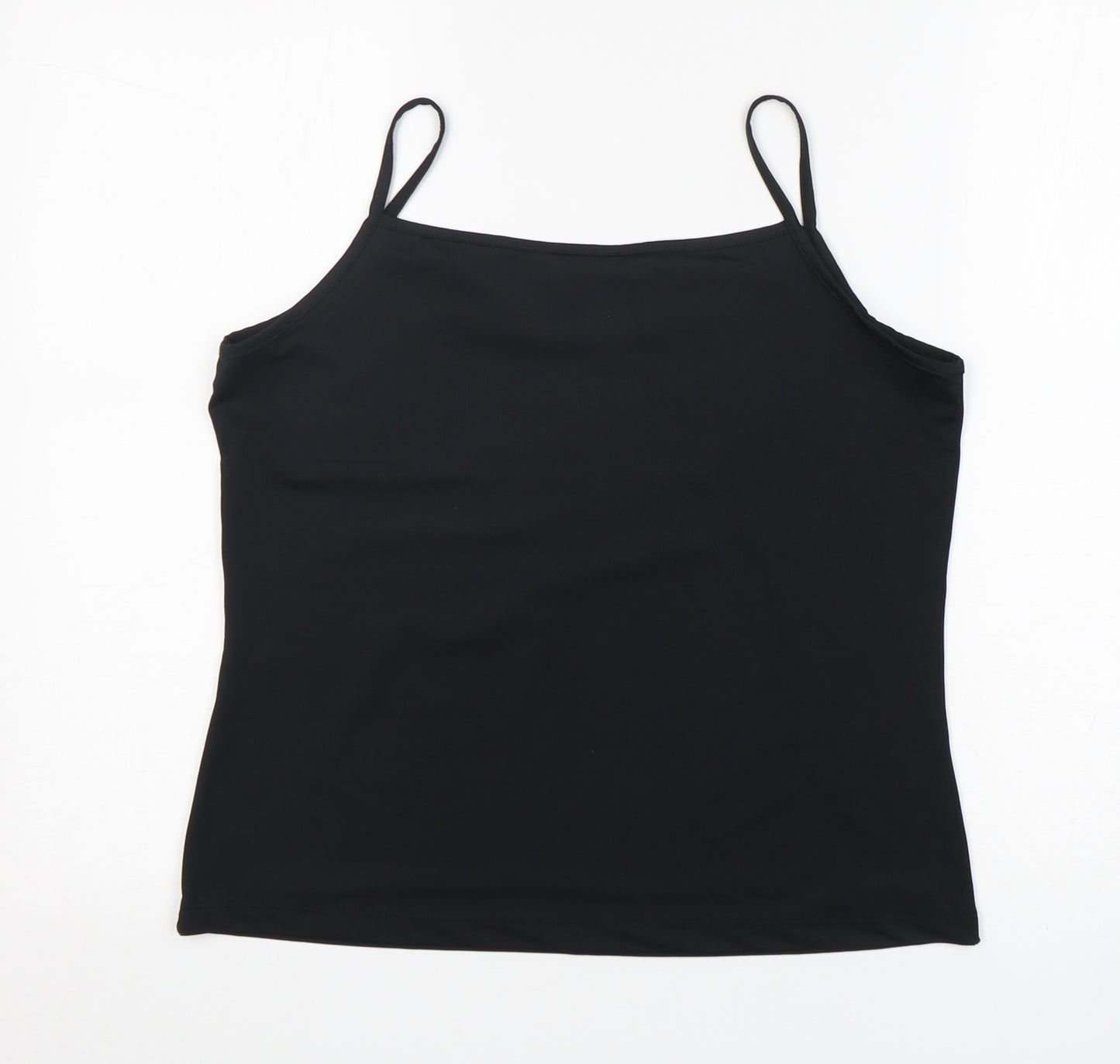 Tilber Womens Black  Polyester Camisole Tank Size 14 Round Neck