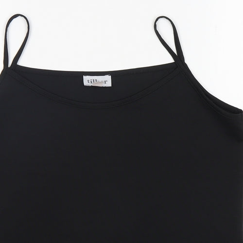 Tilber Womens Black  Polyester Camisole Tank Size 14 Round Neck