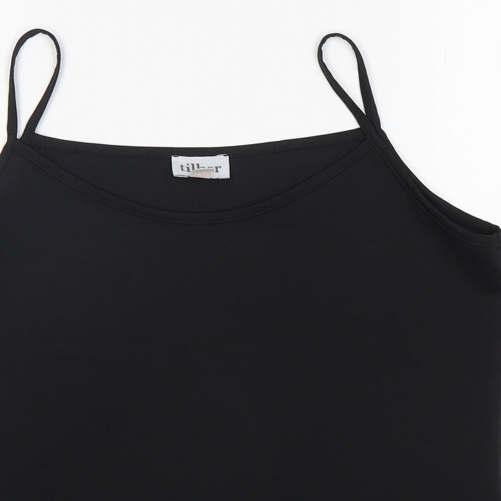 Tilber Womens Black  Polyester Camisole Tank Size 14 Round Neck