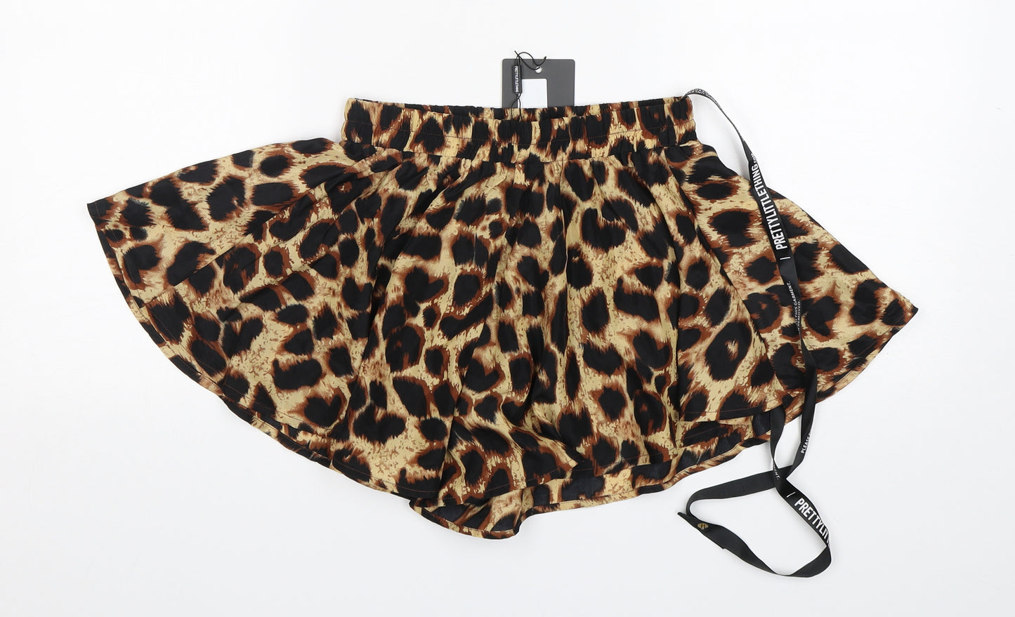 PRETTYLITTLETHING Womens Multicoloured Animal Print Polyester A-Line Skort Size 4  Regular