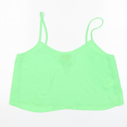 Topshop Womens Green  Polyester Camisole Tank Size 10 Round Neck