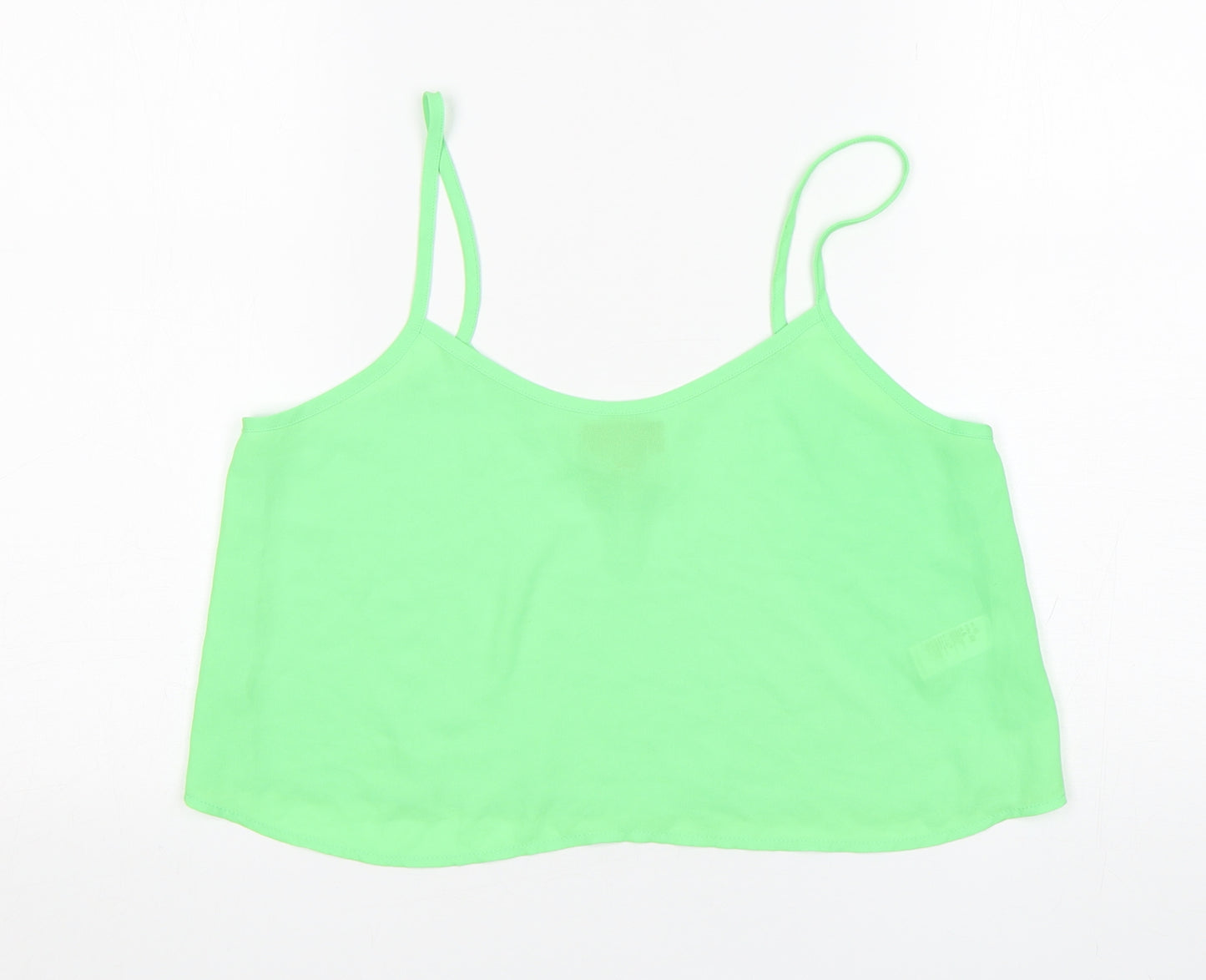 Topshop Womens Green  Polyester Camisole Tank Size 10 Round Neck