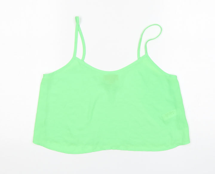 Topshop Womens Green  Polyester Camisole Tank Size 10 Round Neck