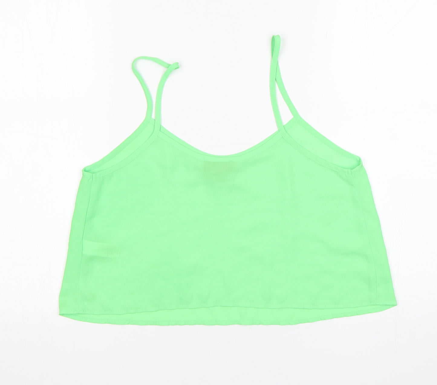 Topshop Womens Green  Polyester Camisole Tank Size 10 Round Neck