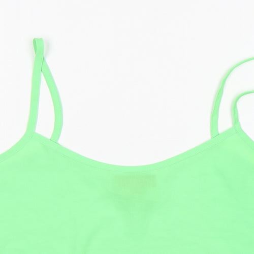 Topshop Womens Green  Polyester Camisole Tank Size 10 Round Neck